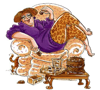 Babcia jedząca słodycze